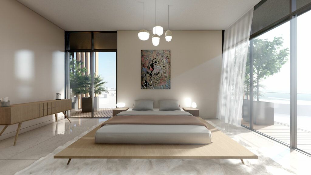 La chambre d'un appartement du projet Kosen